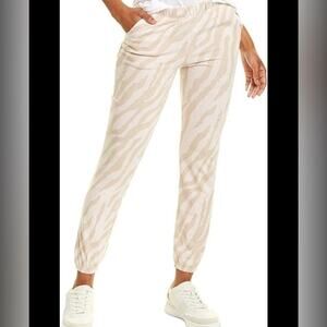 Monrow Revolve zebra taupe jogger pants size small athleisure‎